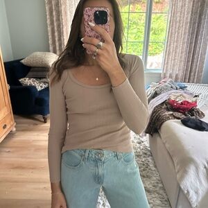 Doen Pointelle Long Sleeve Top - Mauve